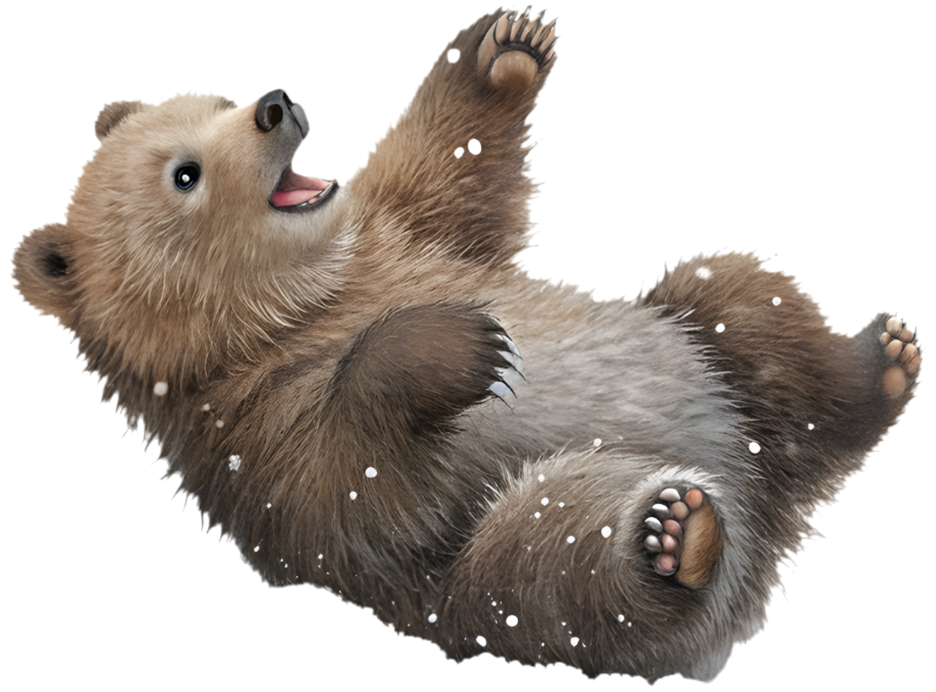 Cartoon Grizzly bear with a happy expression clipart. . png