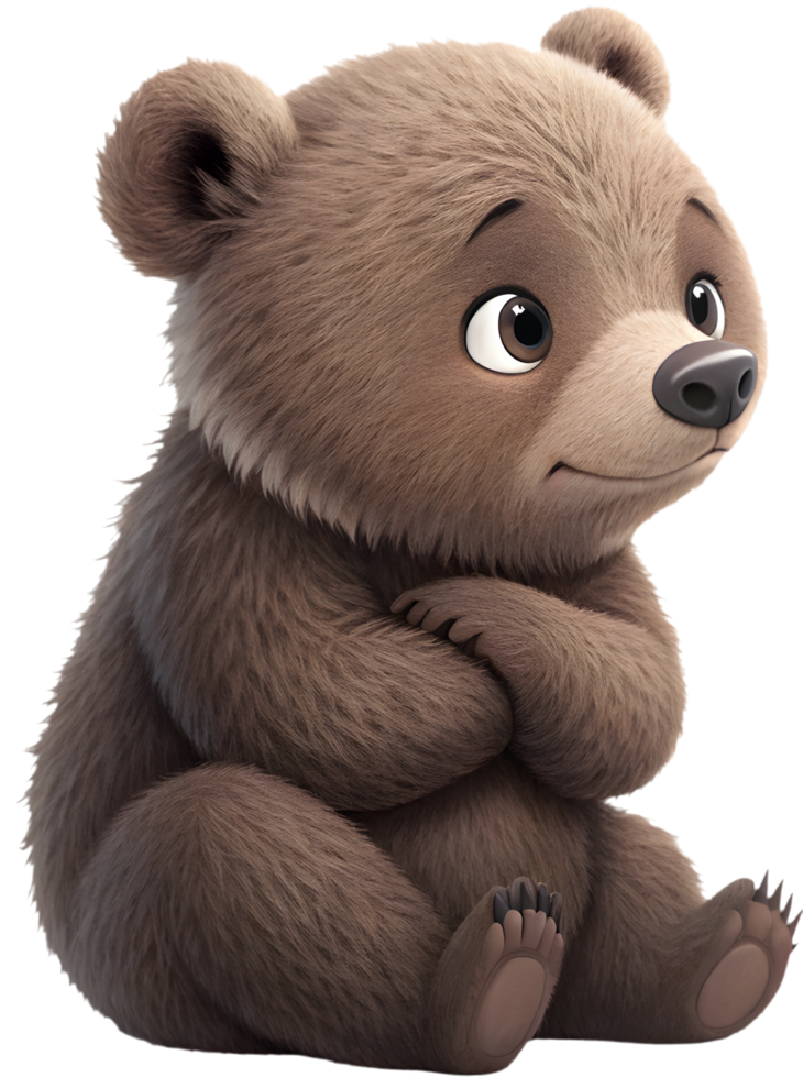 Fun Grizzly bear character with vibrant details clipart. . png