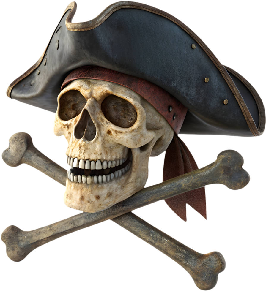 Intricate Jolly Roger Clipart for Swashbuckling Pirate Creations. . png