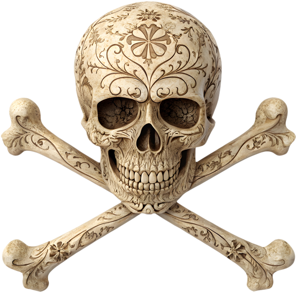 Intricate Pirate Skull Clipart for Seafaring Art Projects. . png