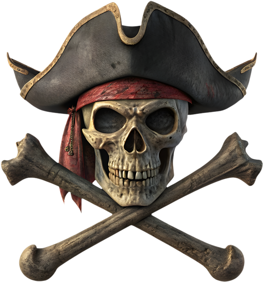 Unique Jolly Roger Skull Clipart for Nautical Design Ideas. . png