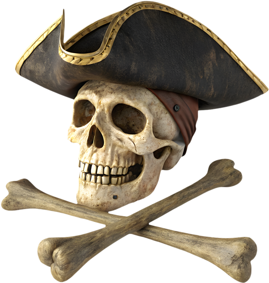 Creative Jolly Roger Skull Clipart for Pirate Art Designs. . png