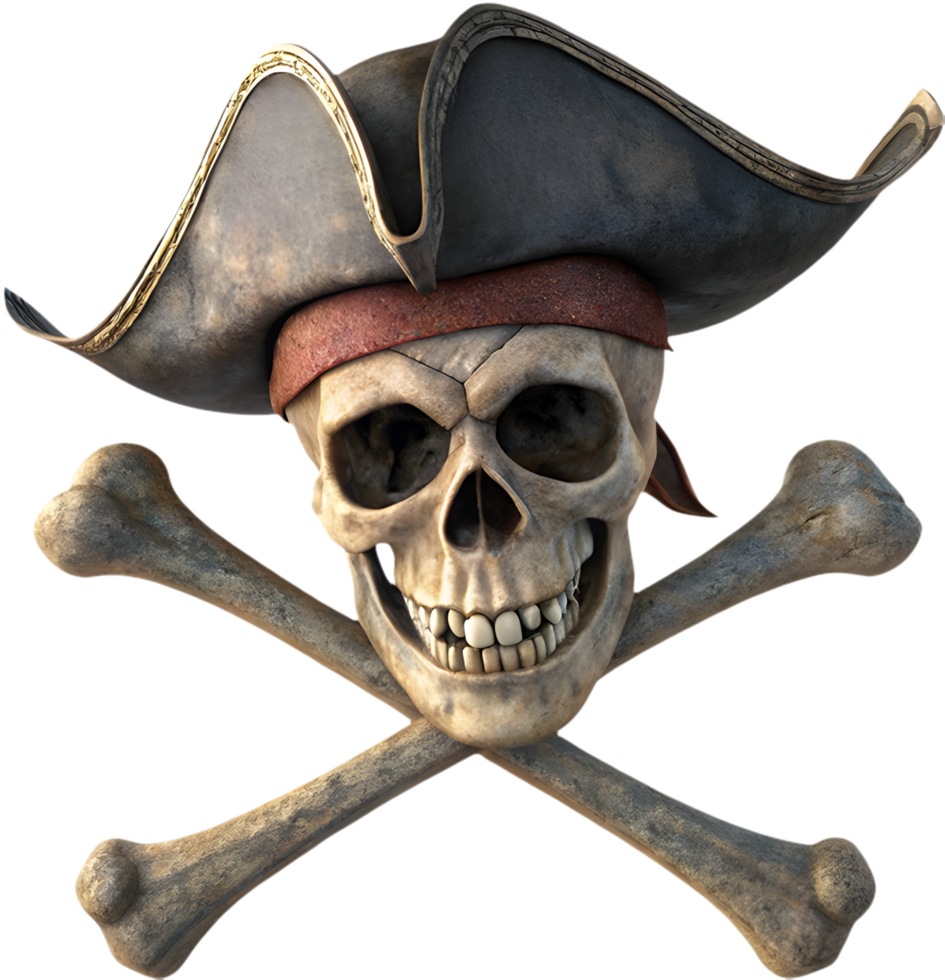 Nautical Artwork Featuring Jolly Roger Skull Clipart Designs. . png