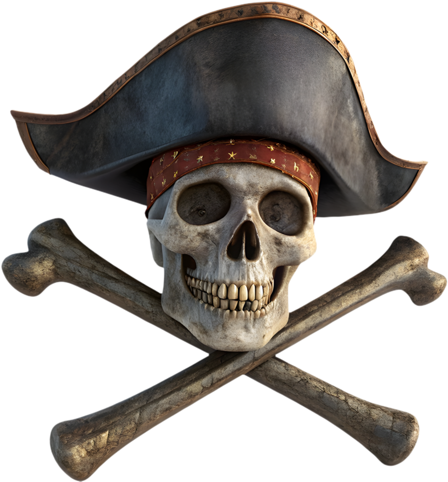 Jolly Roger Skull Clipart for Nautical Pirate Designs. . png