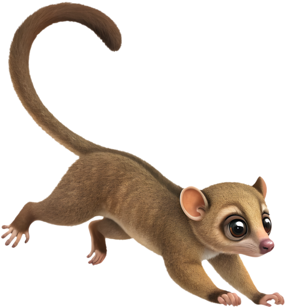 Adorable Tropical Kinkajou Cartoon Clipart for Jungle Artwork. . png