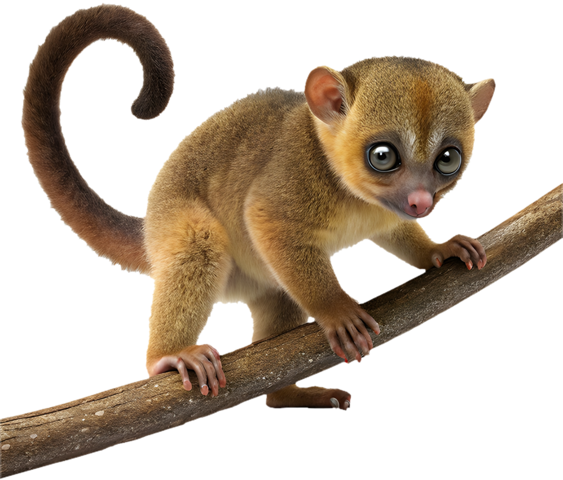 Rainforest Kinkajou Cartoon Clipart for Vibrant Illustration Projects. . png
