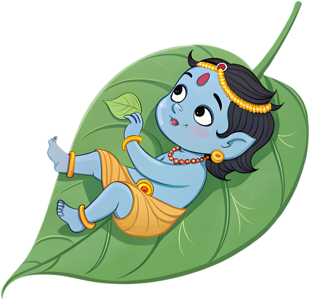 Beautiful Cartoon Krishna Clipart for Hindu Art Projects. . png