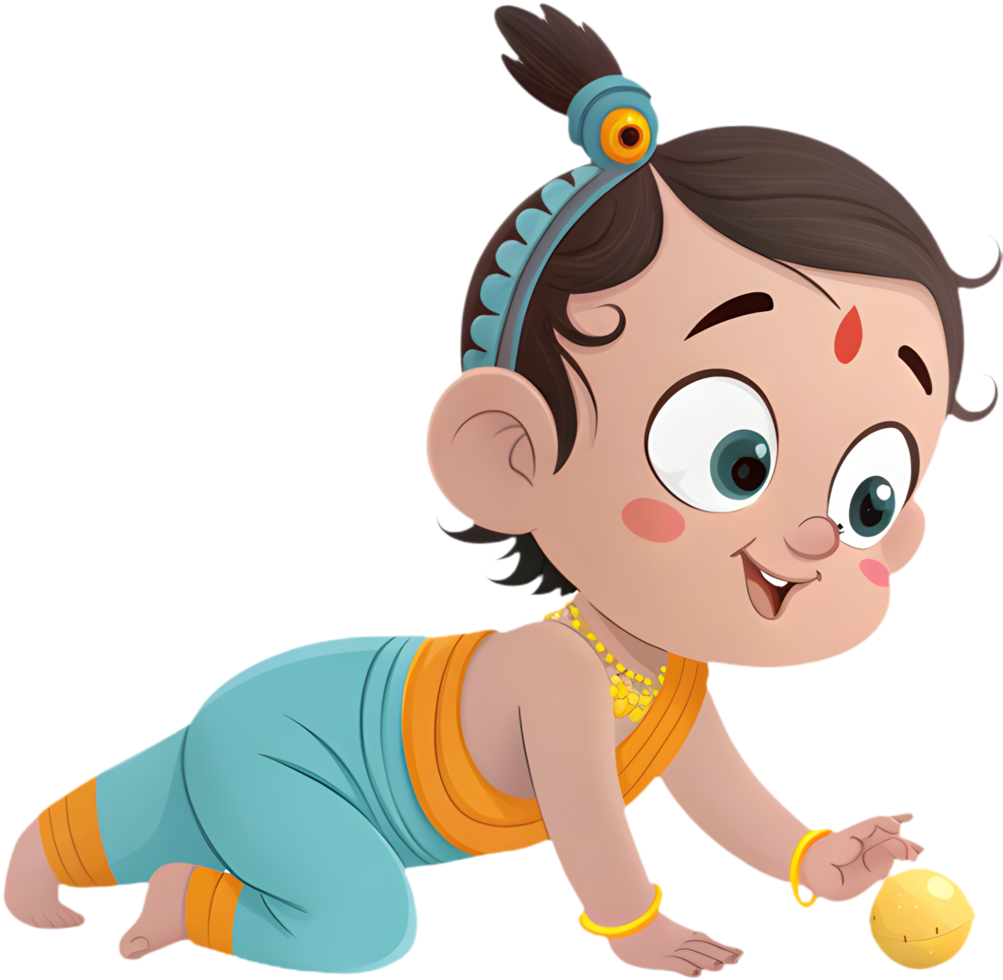 Adorable Cartoon Krishna Clipart for Mythology Inspired Creativity. . png