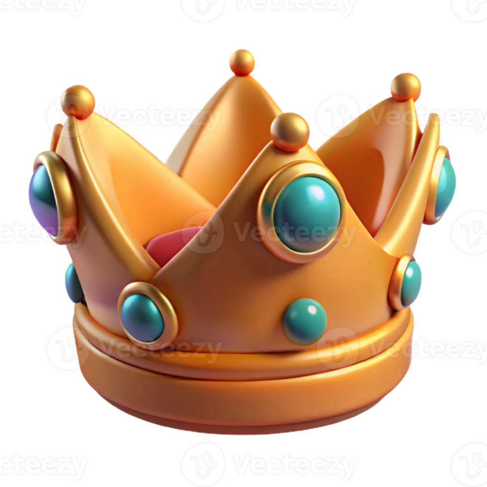 Golden Crown 3D Render png