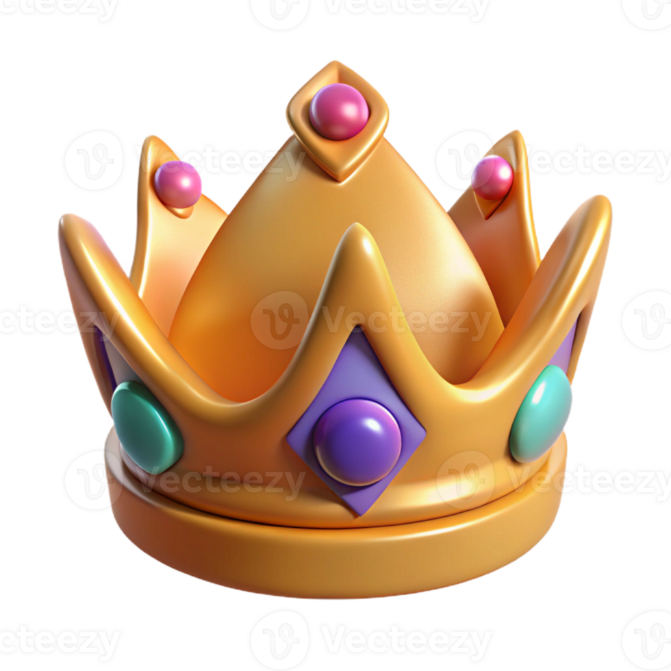 3D Cartoon Crown Illustration png