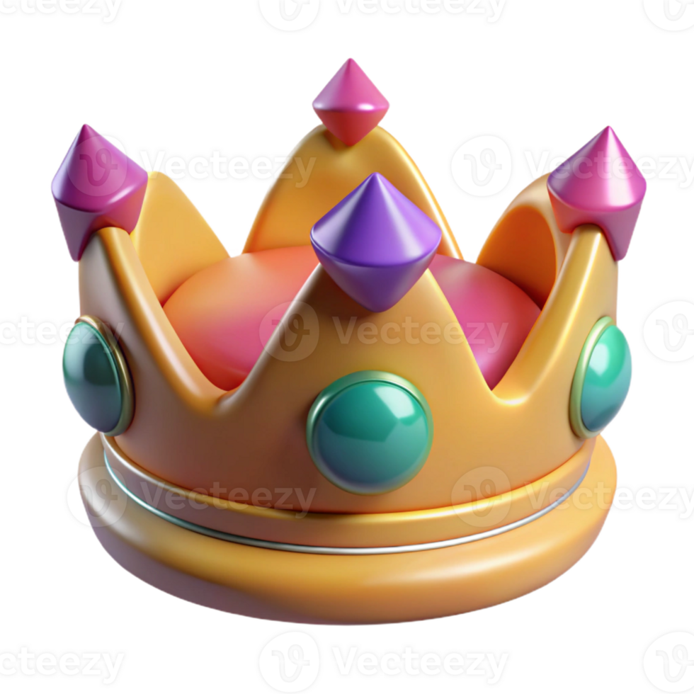 Cartoon 3D Crown Render png