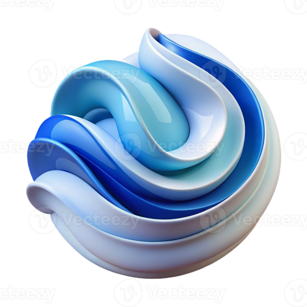 Abstract 3D Blue and White Swirl Background png