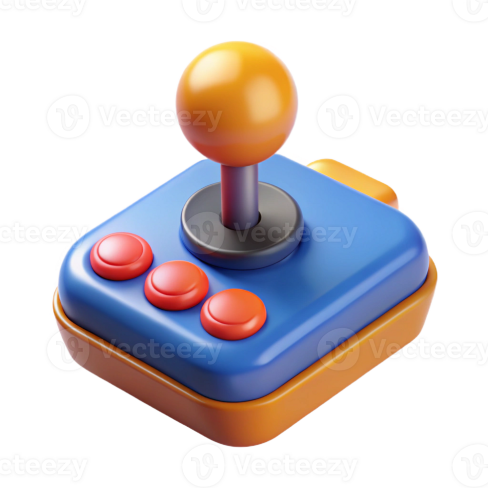 3D Render Retro Joystick Illustration png