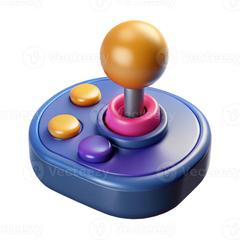 3D Render Retro Joystick Illustration png