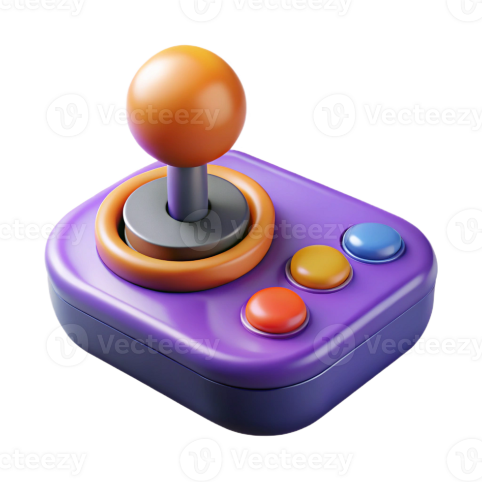 3D Render Retro Joystick Illustration png
