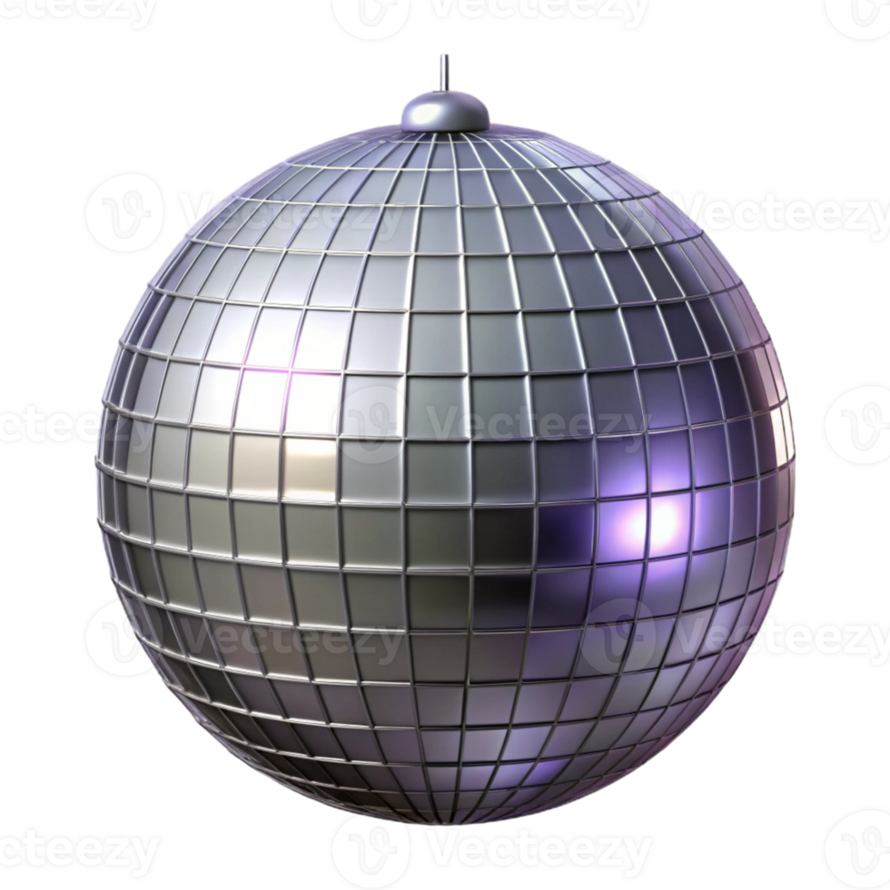 3D Render Silver Disco Ball png