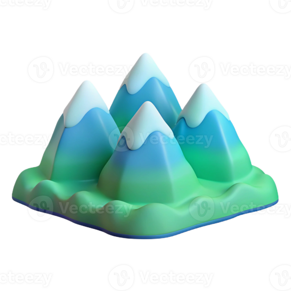 3D Cartoon Mountain Illustration png
