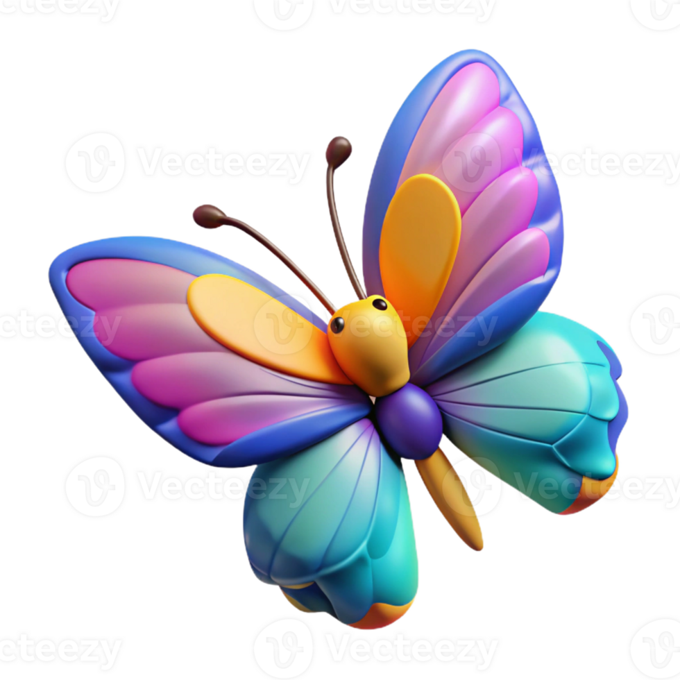 Vibrant 3D Butterfly Illustration png