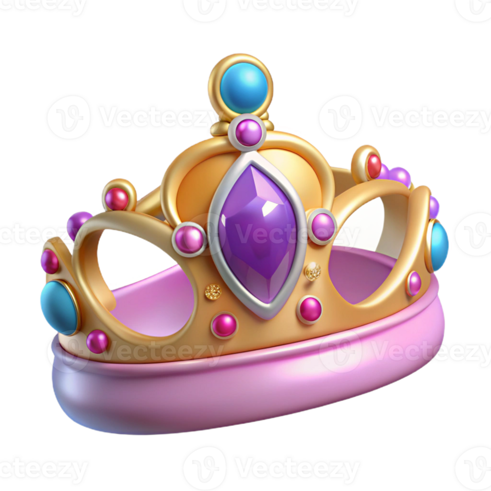 3D Cartoon Crown Illustration png