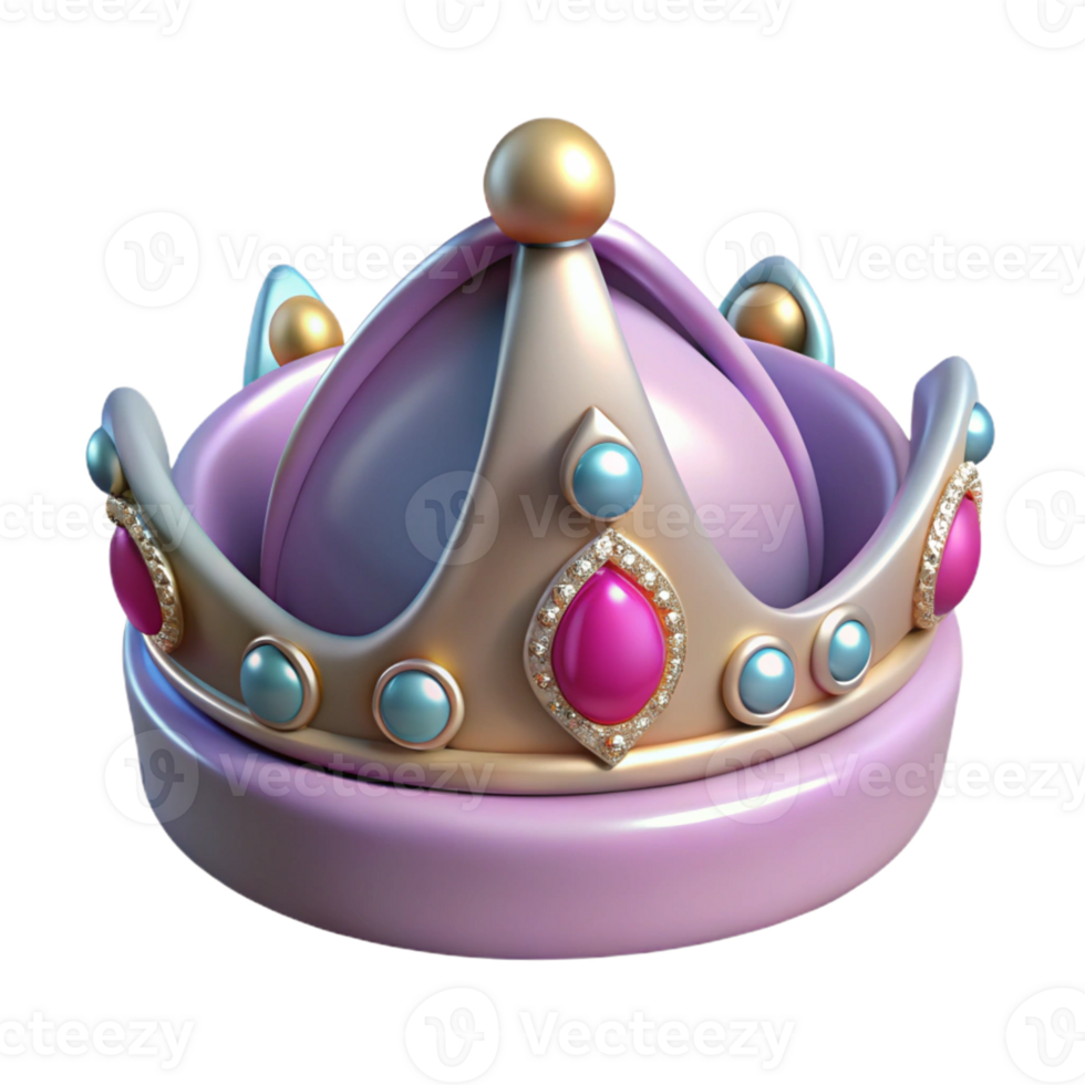 3D Render of a Pastel Crown png