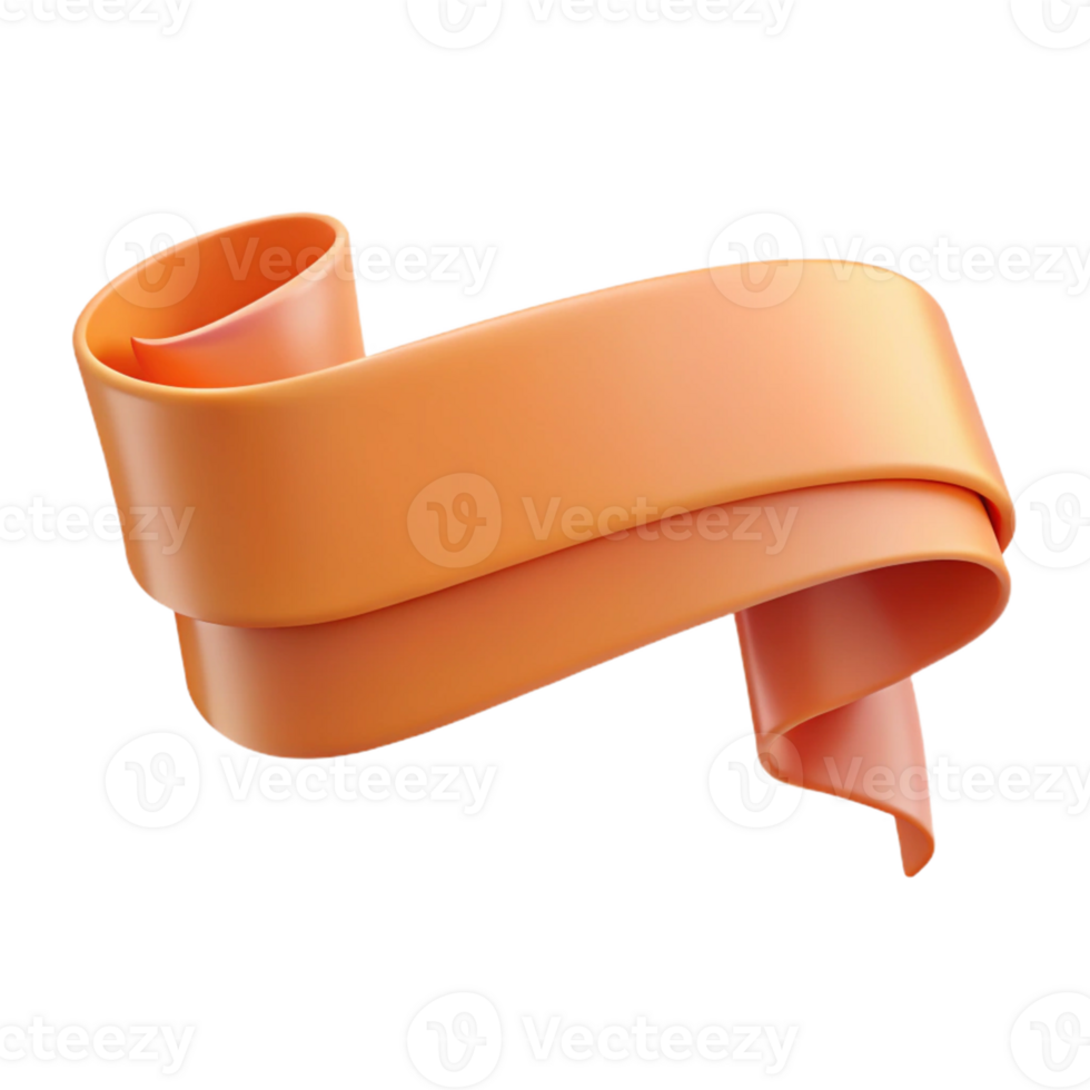Orange 3D Ribbon Illustration png