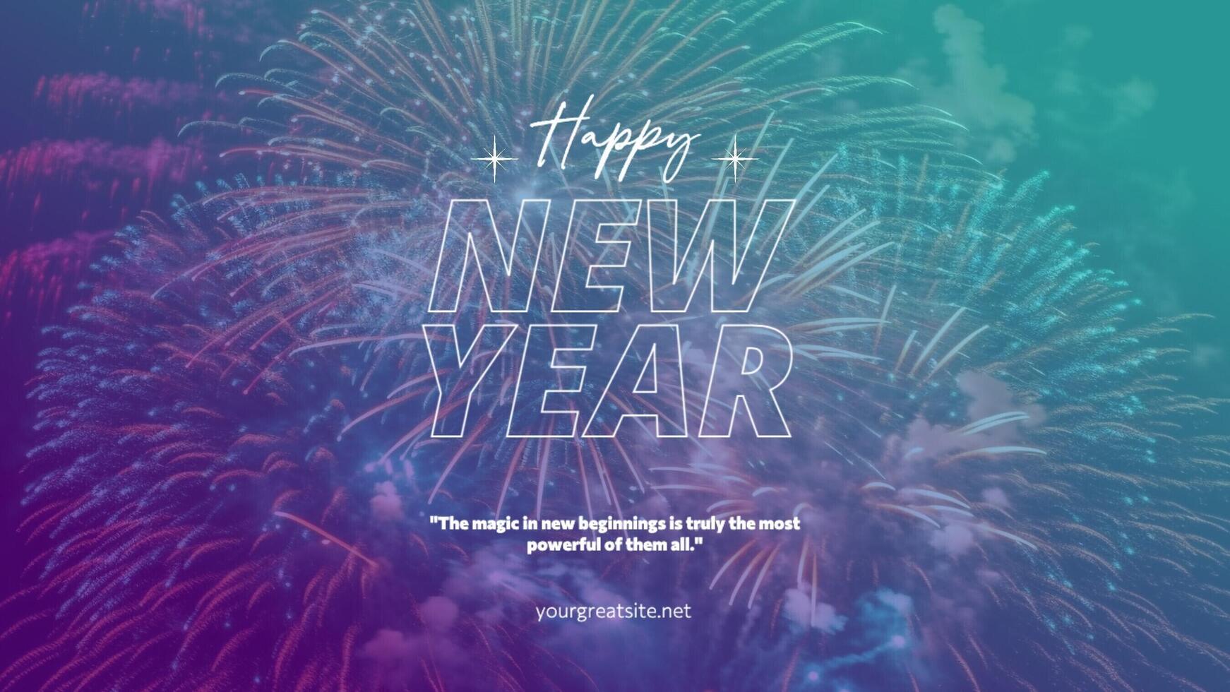 Fireworks New Year Cover template