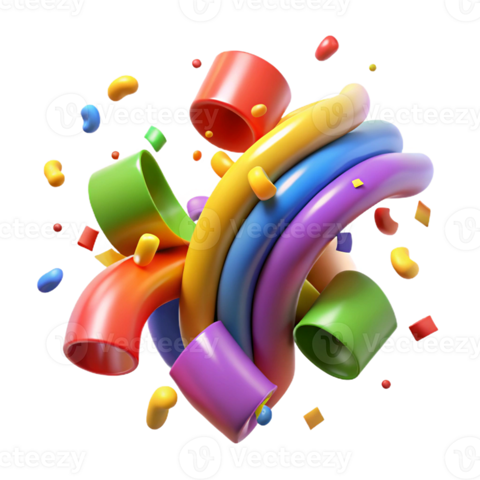 Rainbow 3D Abstract Background Image png