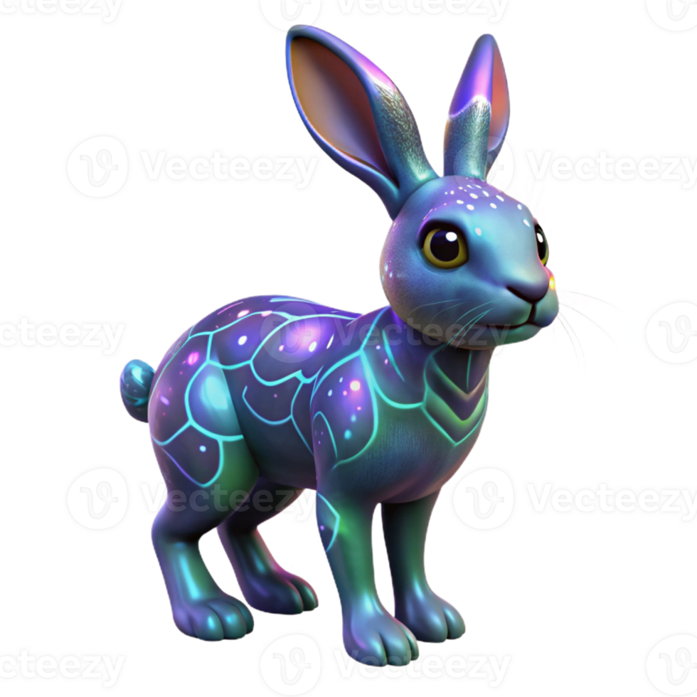 Nebula Rabbit 3D Render png