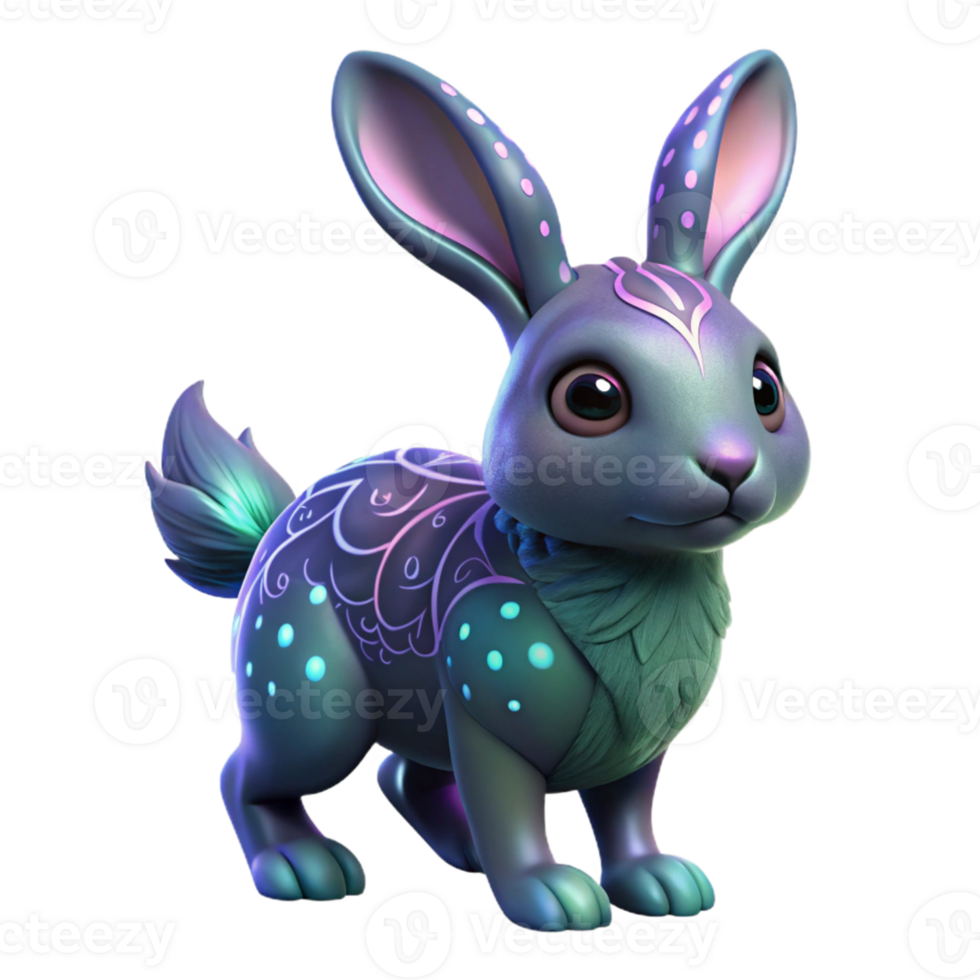 Enchanted 3D Rabbit Illustration png