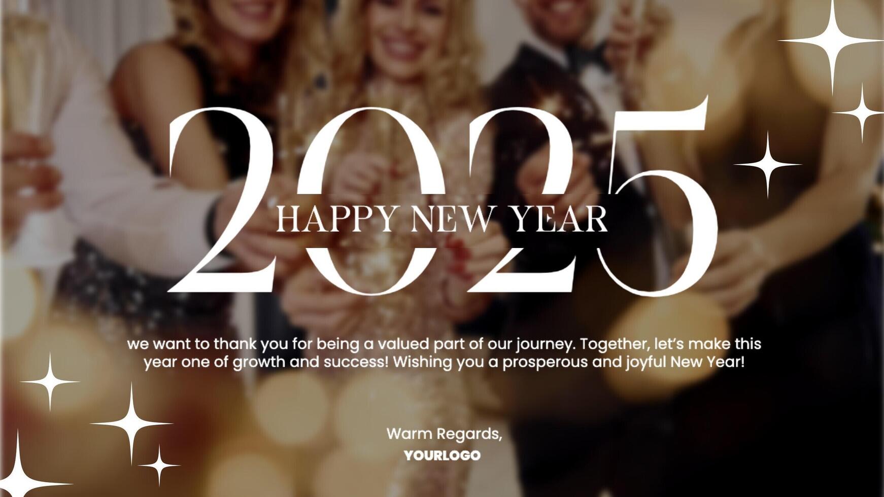 New Year Sparkling Company Page Mobile Facebook Cover template