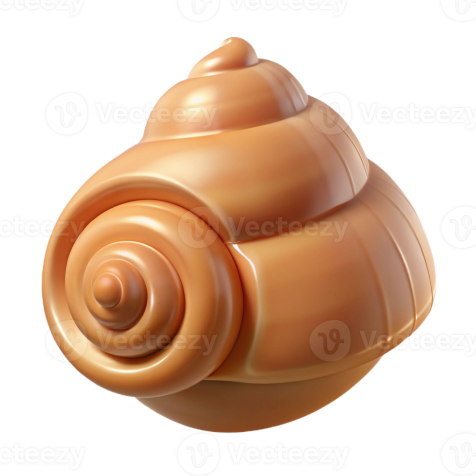 3D Render Seashell Spiral Abstract png