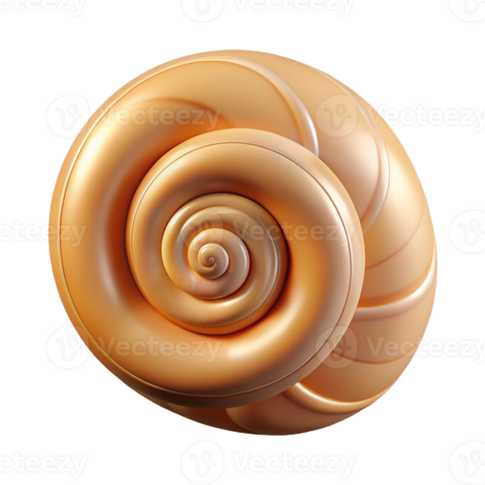 Golden Spiral Shell 3D Render png