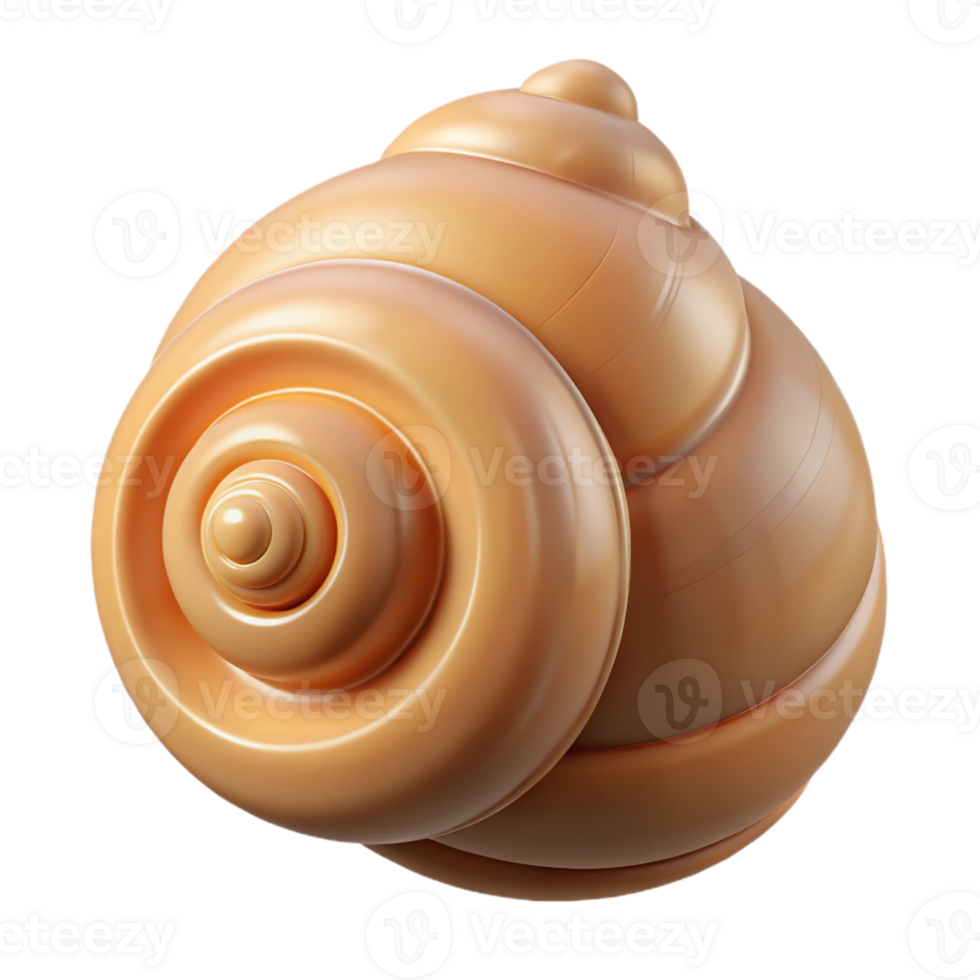 Abstract 3D Render of a Spiral Seashell png