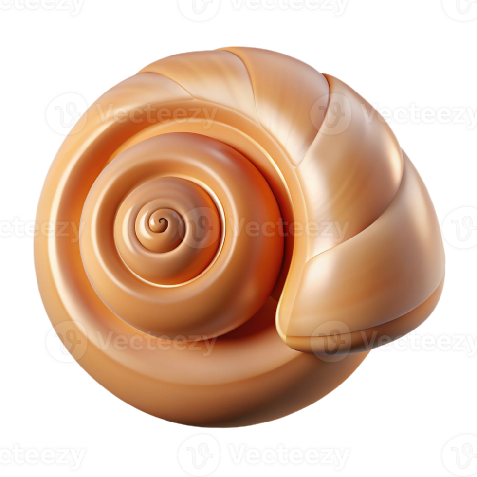 3D Render of a Spiral Seashell png