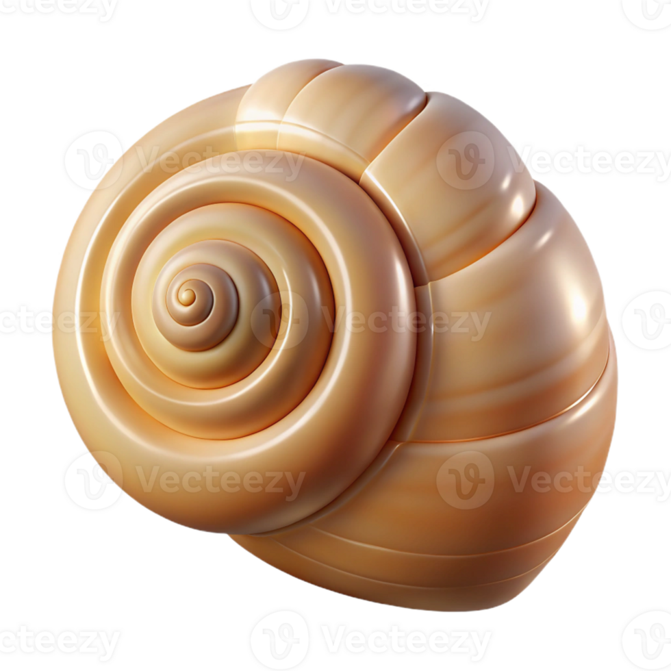 3D Render of Spiral Seashell png