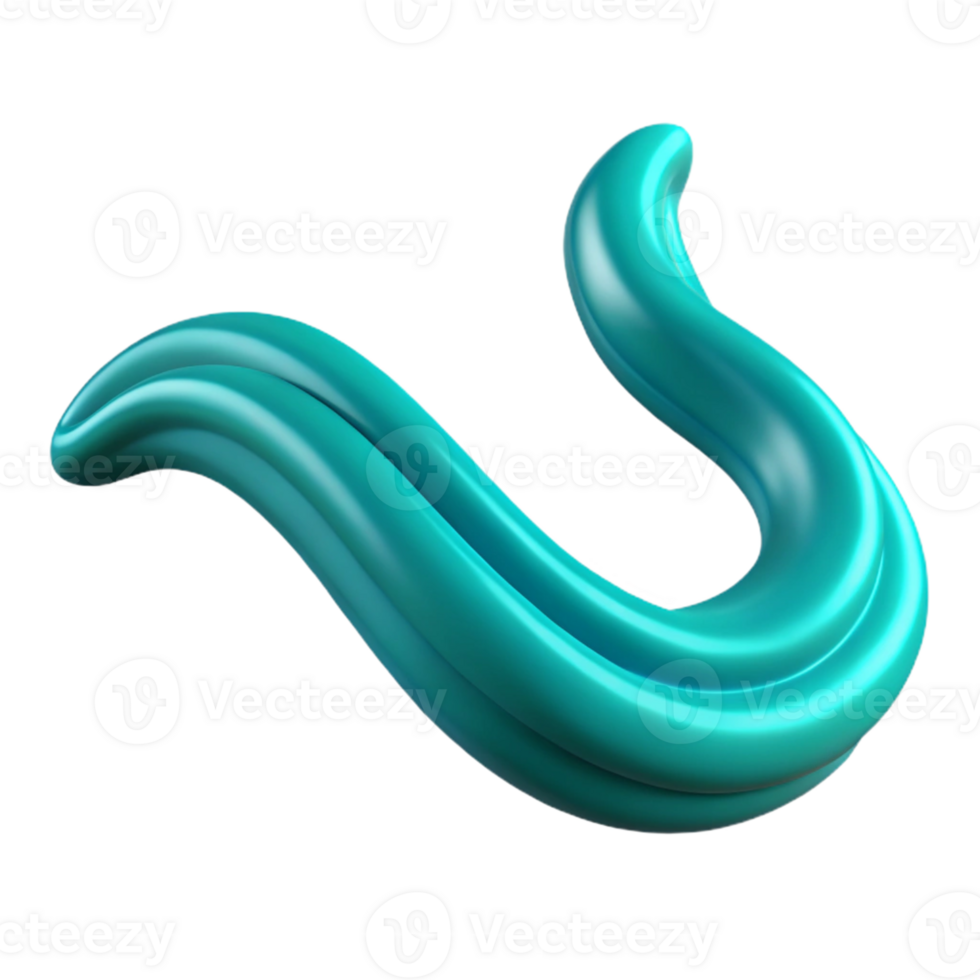 Teal 3D Abstract Wave Background Illustration png