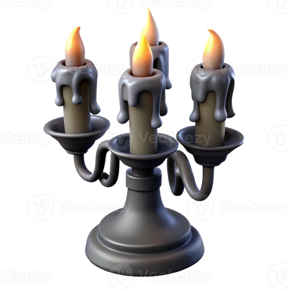 3D Render Four-Candle Candelabra png