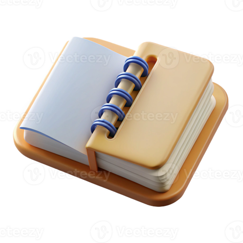 Spiral Notebook 3D Render png