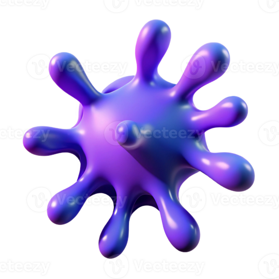 3D Render Purple Blob Illustration png