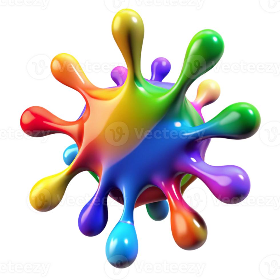 Rainbow Splatter 3D Illustration png