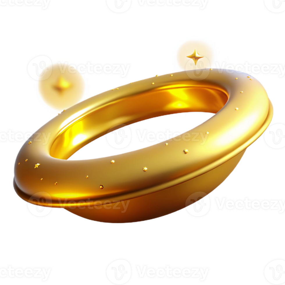 Golden Ring 3D Render png