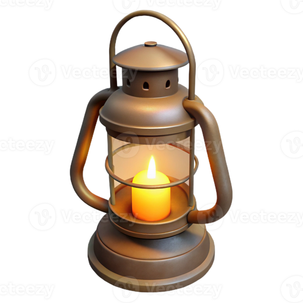 3D Render of an Antique Oil Lantern png