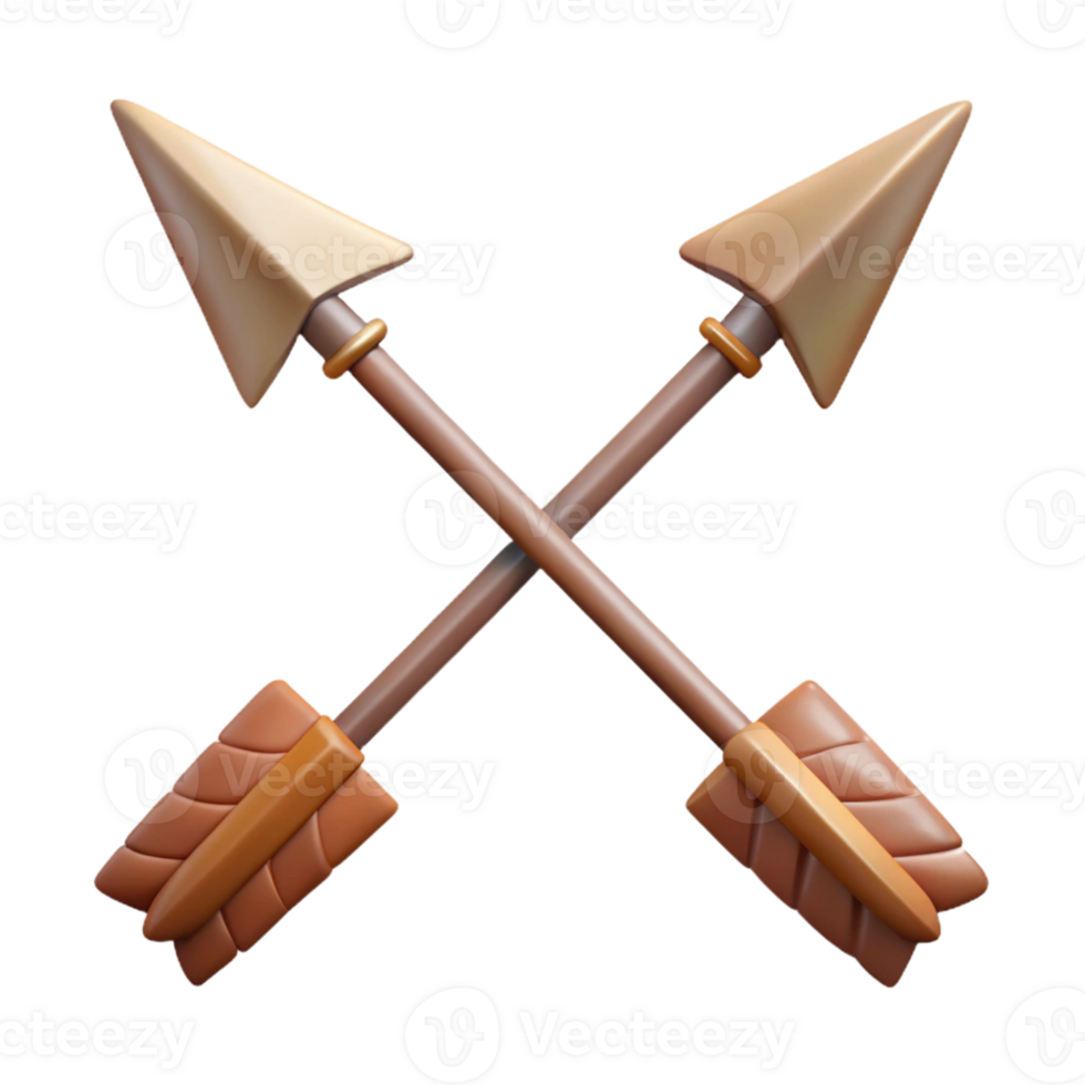 3D Render Crossed Arrows Illustration png