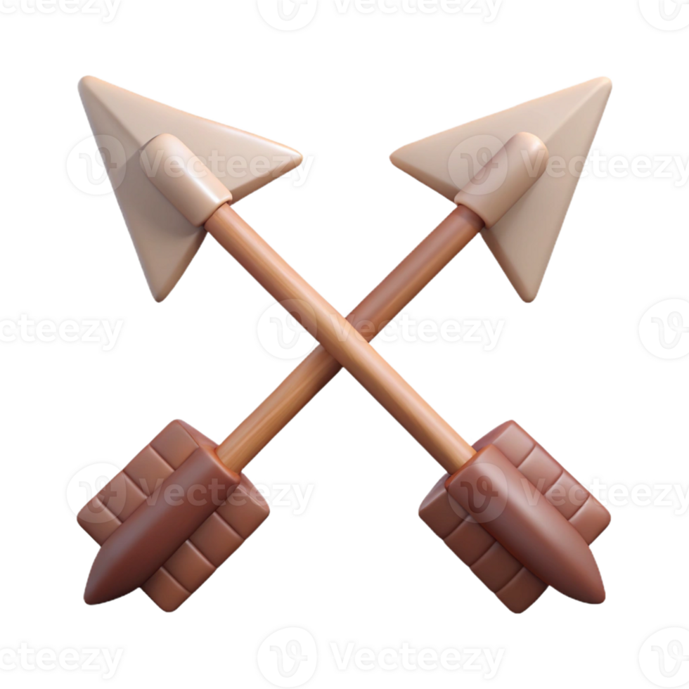 Crossed Arrows 3D Render png