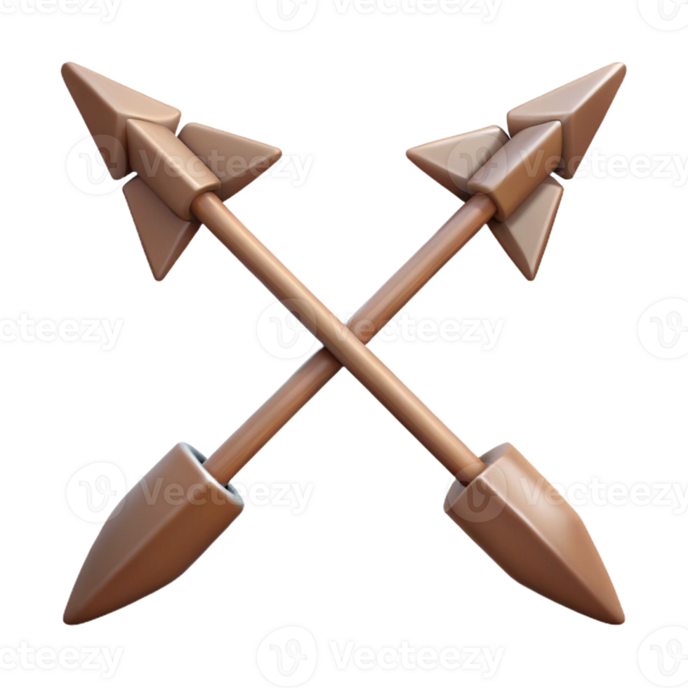 Crossed Arrows 3D Render png
