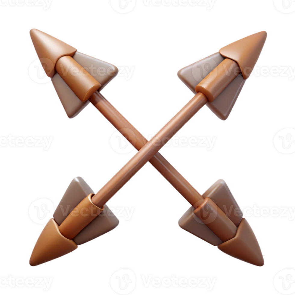 3D Render Brown Arrows Crossed png