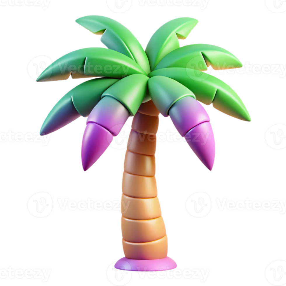 Stylized 3D Palm Tree Illustration png