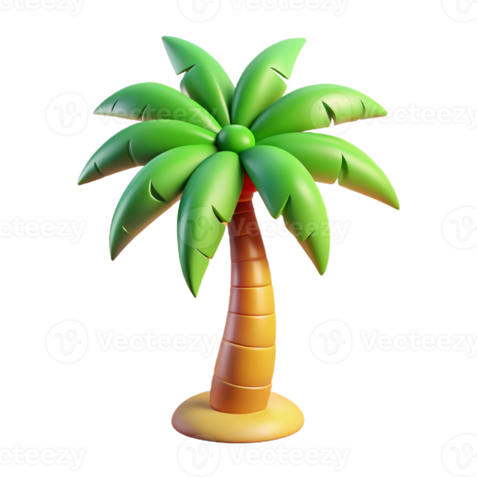 Cartoon 3D Palm Tree Illustration png