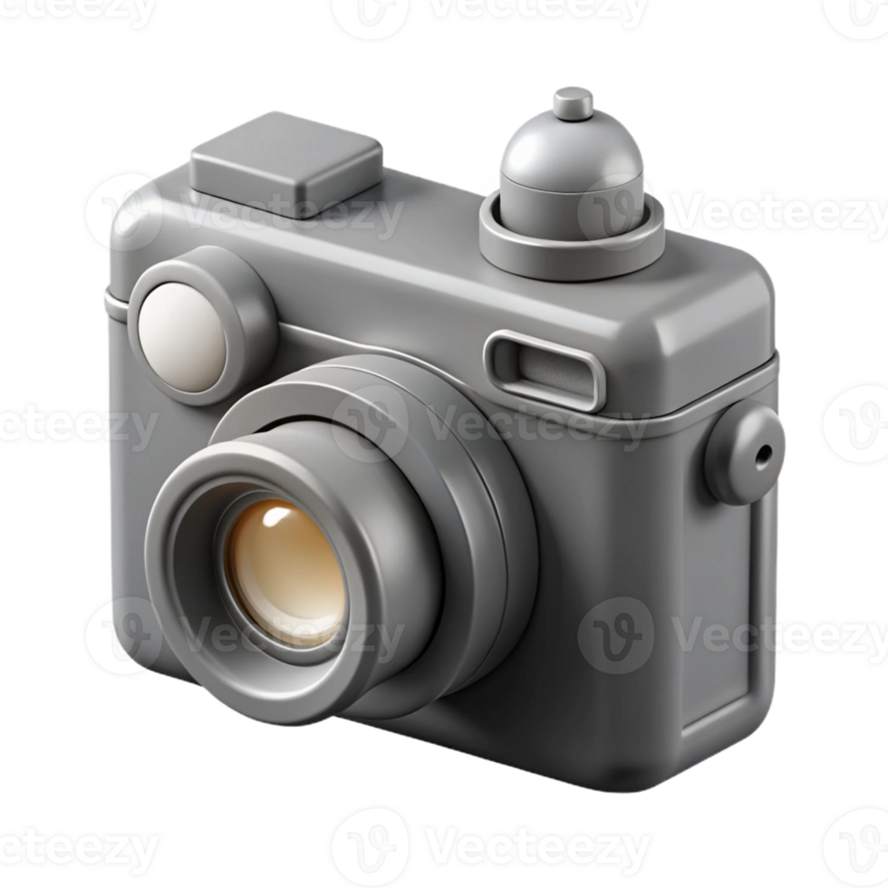 Gray 3D Camera Illustration png
