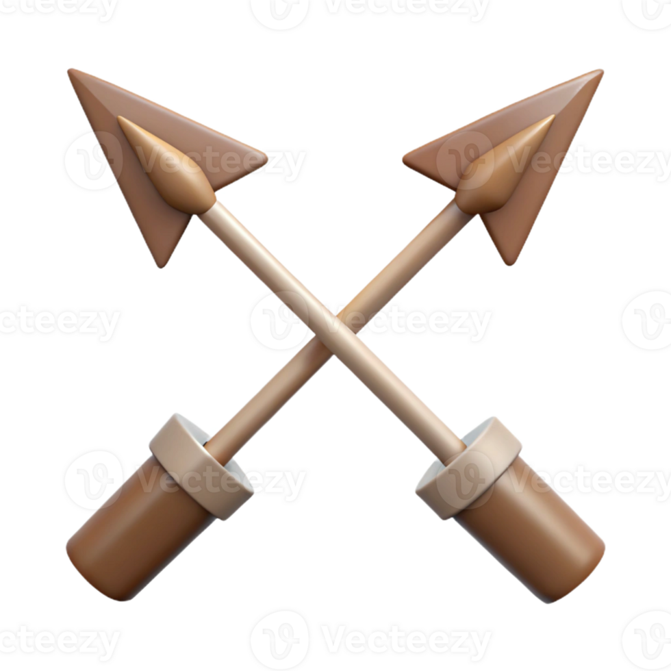 3D Render Crossed Arrows Icon png